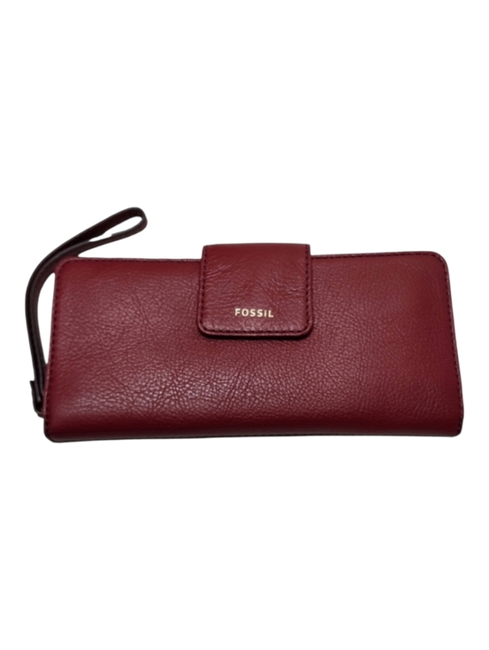 Fossil Handbags - Fossil Red Velvet Leather Madison Clutch Wallet